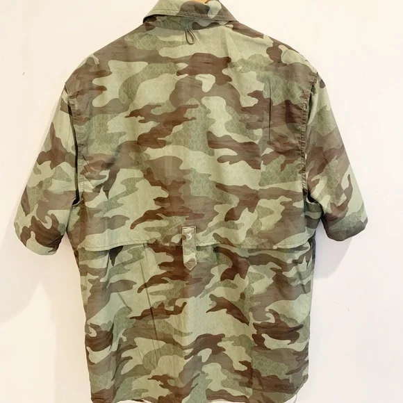 Mens Reel Legends green camo button down fishing shirt S - Picture 9 of 10